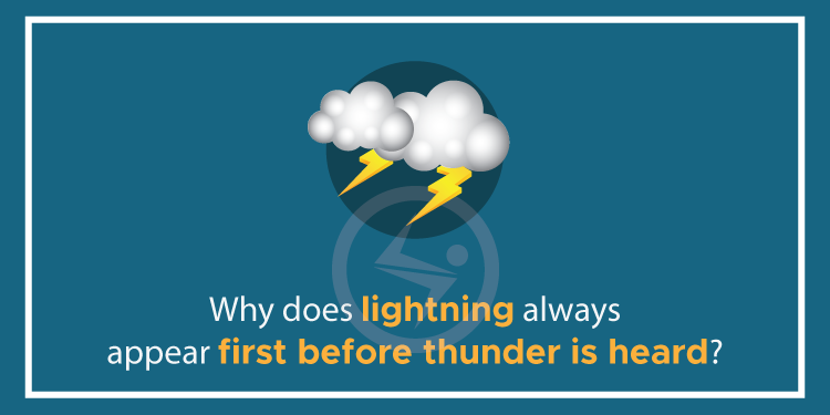 Why does lightning always appear first before thunder is heard?